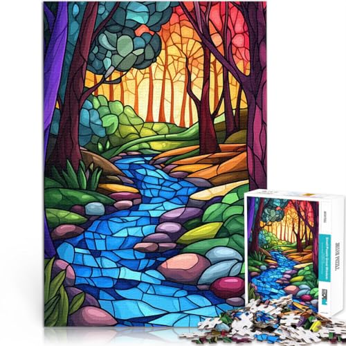 Puzzle für Teenager 1000 Teile für Lernspiel-Herausforderungsspielzeug Glasmalerei Waldbach Lernspiel für Geburtstag, Weihnachten52x38cm Puzzle für Teenager 1000 Teile für Lernspiel-Herausforderungsspielzeug Glasmalerei Waldbach Lernspiel für Geburtstag, Weihnachten52x38cm von AITEXI