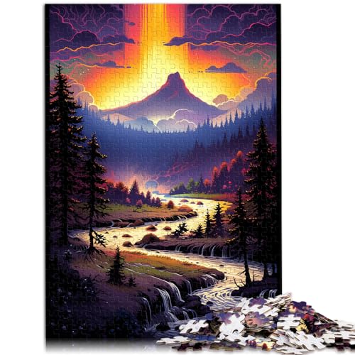 Puzzle für den Yellowstone-Nationalpark in den USA, 500-teiliges Puzzle für Erwachsene, Holzpuzzle, einzigartige Geburtstags (38 x 52 cm) von AITEXI