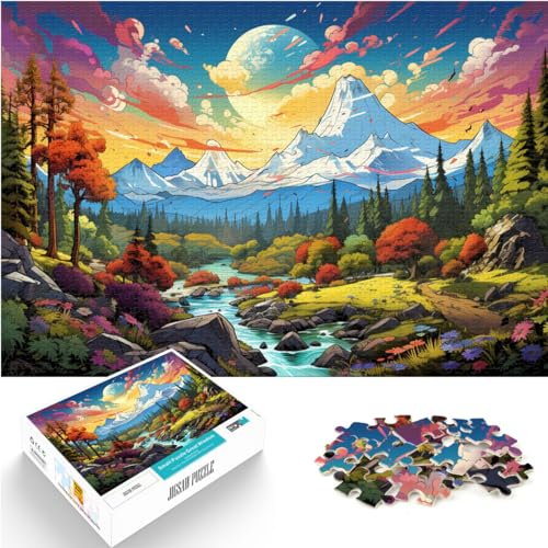 Puzzle für farbenfrohe Berge der Sierra Nevada für Erwachsene, 500-teiliges Puzzle, Holzpuzzle, pädagogisches Puzzle zum Stressabbau, Spielzeugpuzzle (38 x 52 cm) von AITEXI