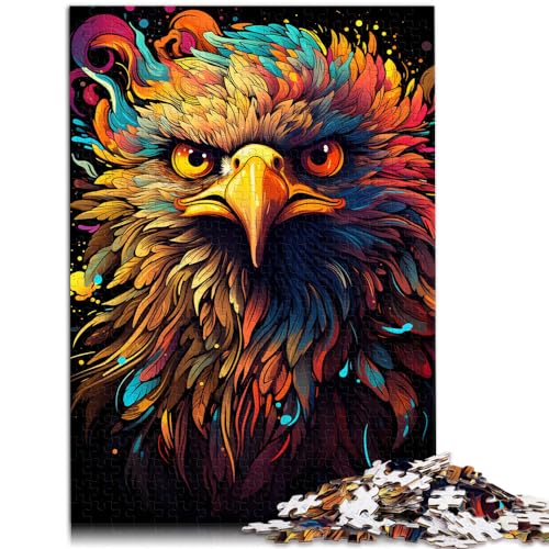 Puzzle für farbenfrohen psychedelischen Desert Eagle für Erwachsene, 1000-teiliges Puzzle, Holzpuzzle für anspruchsvolles Puzzlespiel und Familienspiel (50 x 75 cm) von AITEXI