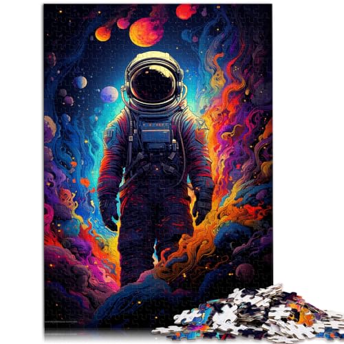 Puzzle zum Ausmalen, Astronauten-Puzzle für Erwachsene, 300 Teile, Holzpuzzle eignet ganze Familie und (26 x 38 cm) von AITEXI