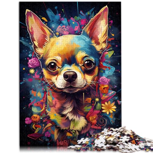 Puzzle zum Ausmalen, Chihuahua-Hund, Puzzle für Erwachsene, 300 Teile, Holzpuzzle, Spielspielzeug für die Familie, Puzzlegeschenk (26 x 38 cm) von AITEXI