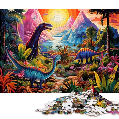 Puzzles 1000 Teile Dinosaurier-Welt-Puzzle Premium 100% recyceltes Brett für Kinder ab 14 Jahren Lernen Lernspielzeug Familienspiele 1000 Teile (26 x 38 cm) von AITEXI