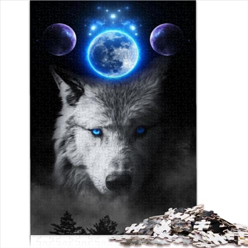 Puzzles 1000 Teile Puzzle-Geschenke Mystischer Wolf Holzpuzzle für Erwachsene 1000 Teile Puzzle Geburtstagsgeschenk für Erwachsene Jungen Mädchen 1000 Teile (50 x 75 cm) von AITEXI