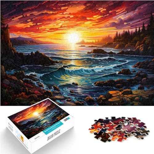 Puzzles Lernspiele Schönes farbenfrohes Strandpuzzle 500-teiliges Puzzle für Erwachsene Holzpuzzle Lernspielzeug Familienspiele （38x52cm） von AITEXI