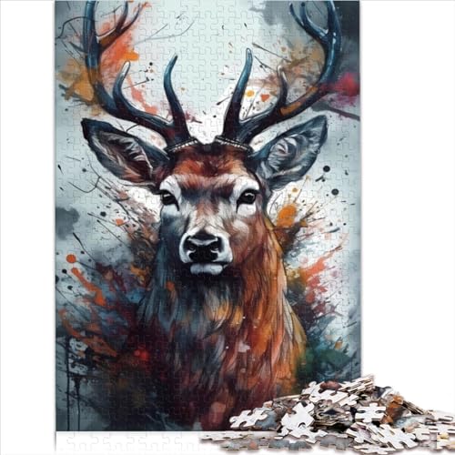 Puzzles für 1000 Teile Puzzle für Erwachsene Hirsch Popart Holzpuzzle für Erwachsene 1000 Teile Puzzle als Geschenk für die ganze Familie und die 1000 Teile (50 x 75 cm) von AITEXI