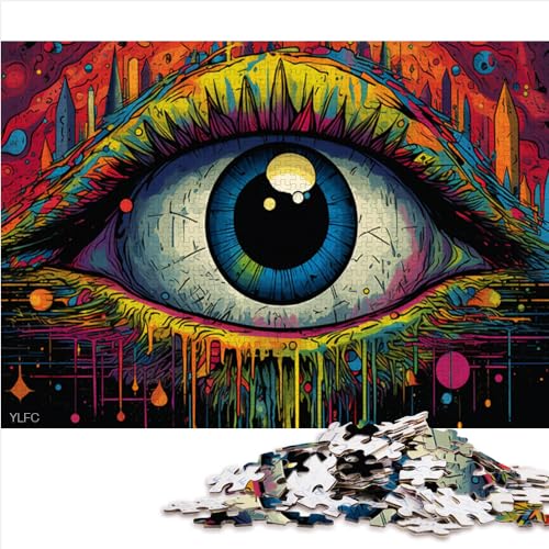 Puzzles für Erwachsene, 1000 Teile, psychedelische Augen, Spielzeug, Puzzle, Teenager, Kinder, 1000 Teile, Denksportaufgaben für Erwachsene, 1000 Teile (26 x 38 cm) von AITEXI