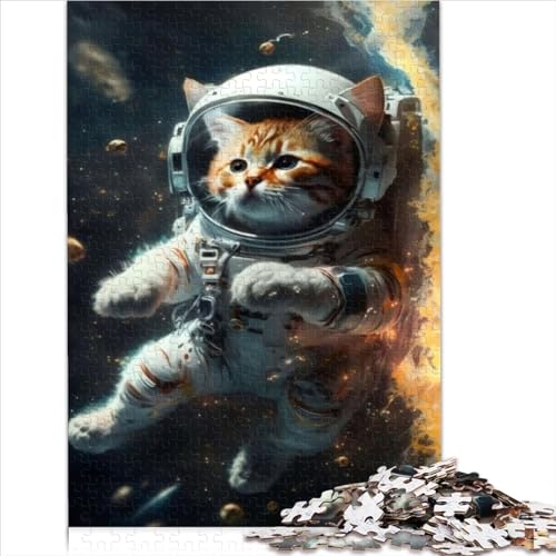 Puzzles für Erwachsene, Geschenke, Astronauten-Weltraumkatzen-Kunst-Puzzles für Erwachsene, 1000 Teile, Holzpuzzles für Erwachsene und Kinder ab 10 Jahren, Heim-Kunst-Dekoration (50 x 75 cm) von AITEXI