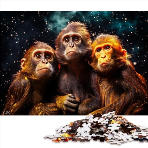 Puzzles für Erwachsene, Geschenke, Galaxy Monkey Art Puzzles für Erwachsene, 1000 Teile, Holzpuzzle für Erwachsene und Kinder ab 10 Jahren, tolles Geschenk für Erwachsene (50 x 75 cm) von AITEXI