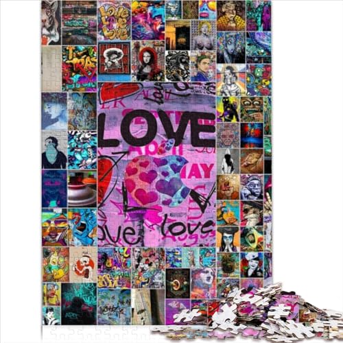 Puzzles für Erwachsene, Graffiti-Kunst, 1000 Teile, Puzzles für Erwachsene, Holzpuzzles für Erwachsene, 1000 Teile, Puzzle-Geschenke, Entspannungspuzzlespiele (50 x 75 cm) von AITEXI