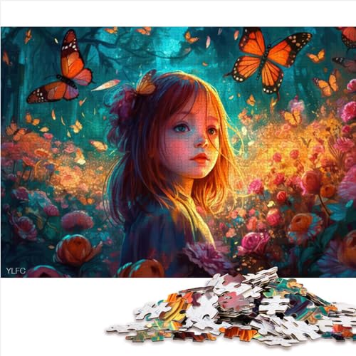 Puzzles für Erwachsene, Puzzle, 1000 Teile, für Erwachsene, Mädchen lieben Schmetterlinge, Holzpuzzle für Erwachsene und Kinder ab 12 Jahren, Puzzle für Sommerliebhaber (50 x 75 cm) von AITEXI