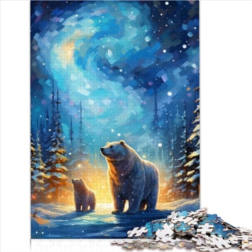 Puzzles für Erwachsene 1000 Puzzles für Erwachsene Bär im Schnee Papppuzzle für Erwachsene und Kinder Familienspiele Weihnachtsgeburtstagsgeschenke 1000 Stück (26 x 38 cm) von AITEXI