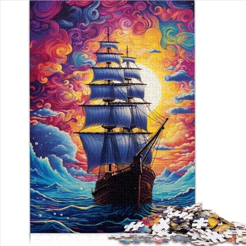 Puzzles für Erwachsene und Kinder, buntes Piratenschiff, 1000 Teile, Holzpuzzle für Erwachsene und Kinder ab 10 Jahren, Puzzle zum Anfassen (50 x 75 cm) von AITEXI