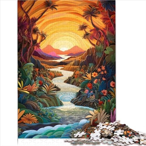 Puzzles für Kinder, 1000 Teile, für Erwachsene, Sonnenaufgang über dem Fluss, recycelter Karton für Erwachsene und Kinder ab 12 Jahren, Puzzle, Lernspielzeug (26 x 38 cm) von AITEXI