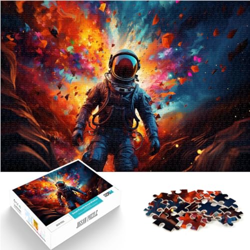 Puzzles zum Verschenken „Astronaut im farbenfrohen Universum“, 300 Puzzles für Erwachsene, 300 Teile, Holzpuzzle, tolles Geschenk für | Spiele (26 x 38 cm) von AITEXI