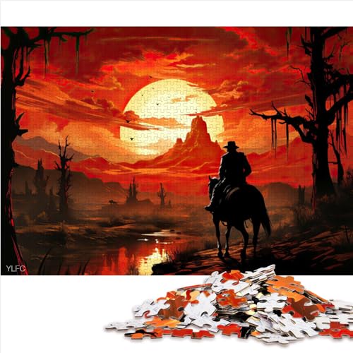 Red Dead Memories Schwieriges schweres Puzzle für Erwachsene, Puzzlespiel aus Holz für Erwachsene, Kinder, Jungen, Mädchen, Geschenk, Puzzle – herausforderndes Spiel (50 x 75 cm) von AITEXI