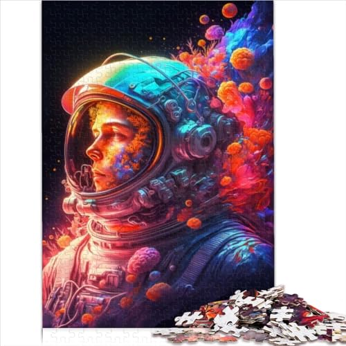 Regenbogen-Astronauten-Puzzle für Erwachsene, 300 Teile, Puzzle für Erwachsene, Holzpuzzle für Erwachsene, Lernspielzeug (40 x 28 cm) von AITEXI