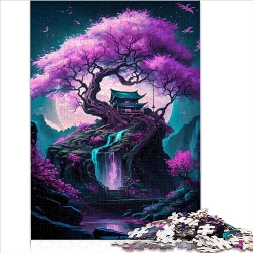 Rosa magischer Baum, Puzzle für Erwachsene, Puzzle für Erwachsene, Holzpuzzle, Puzzle für Erwachsene, Stressabbau, schwierige Herausforderung, 1000 Stück (50 x 75 cm) von AITEXI