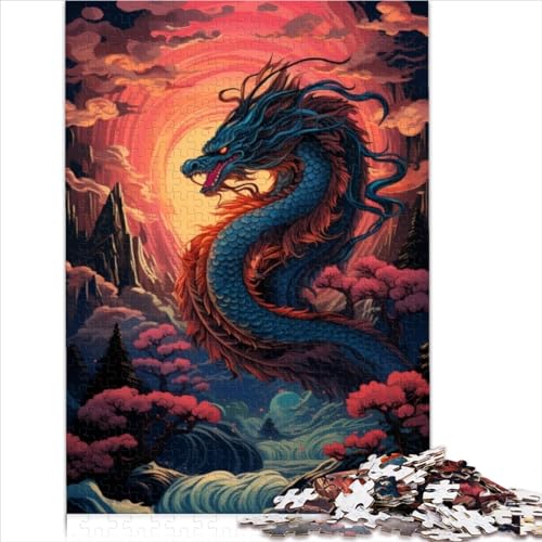 Schwierige, herausfordernde Puzzles, 1000-teilige mythische Drachen-Puzzles, recycelter Karton, geeignet für Kinder ab 12 Jahren, Erwachsene (26 x 38 cm). von AITEXI
