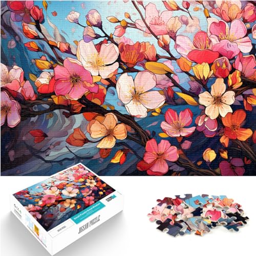 Spielzeug-Puzzle Fantasie Bunte japanische Kirschblüten Kunst-Puzzles für Erwachsene 300 Teile Holzpuzzle für Familienspaß (26 x 38 cm) von AITEXI
