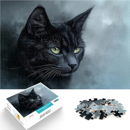 Teenager 1000 Teile Puzzle Dekomprimierendes intellektuelles Lernspielzeug Schwarzes Katzenporträt Perfekte Dekoration70x100cm Teenager 1000 Teile Puzzle Dekomprimierendes intellektuelles Lernspielzeug Schwarzes Katzenporträt Perfekte Dekoration70x100cm von AITEXI
