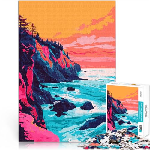 Teenager 1000 Teile Puzzle Denkspiel Retro-Vibes-Oregon-Küstenillustration denn eignet ganze Familie75x50cm Teenager 1000 Teile Puzzle Denkspiel Retro-Vibes-Oregon-Küstenillustration denn eignet ganze Familie75x50cm von AITEXI