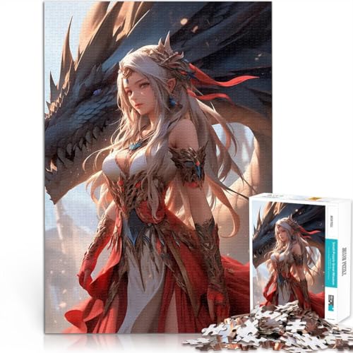 Teenager 1000 Teile Puzzle Geschenke zum Suchbegriff: Herausfordernde Spiele Drachenelfenprinzessin Geburtstagsgeschenke38x26cm von AITEXI