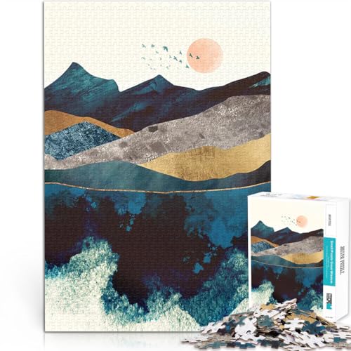 Teenager 1000 Teile Puzzle Geschenke zum Suchbegriff: Herausfordernde Spiele Spiegelung der blauen Berge für Heimdekoration75x50cm von AITEXI