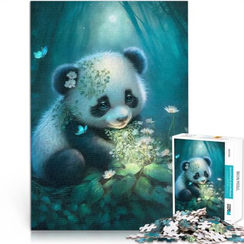 Teenager 1000 Teile Puzzle Herausforderndes Spiel Entzückender Kleiner Pandabär mit vollständig ineinander greifenden, zufällig geformten Teilen52x38cm Teenager 1000 Teile Puzzle Herausforderndes Spiel Entzückender Kleiner Pandabär mit vollständig ineinander greifenden, zufällig geformten Teilen52x38cm von AITEXI
