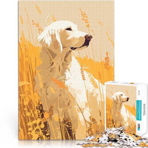 Teenager 1000 Teile Puzzle Quizspiel Weiße Golden Retriever minimalistische Kunst Illustration Geeignet für die Schreibtischdekoration75x50cm Teenager 1000 Teile Puzzle Quizspiel Weiße Golden Retriever minimalistische Kunst Illustration Geeignet für die Schreibtischdekoration75x50cm von AITEXI