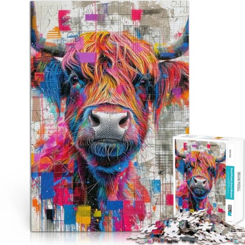 Teenager 1000 Teile Puzzle Spielzeug Lernspiele Stressabbau Buntes Gesicht der Hochlandkuh Die Liebe zwischen Paaren stärken75x50cm Teenager 1000 Teile Puzzle Spielzeug Lernspiele Stressabbau Buntes Gesicht der Hochlandkuh Die Liebe zwischen Paaren stärken75x50cm von AITEXI