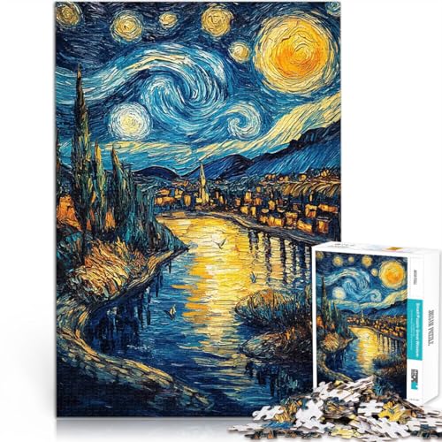 Teenager 1000 Teile Puzzle Spielzeug Lernspiele Stressabbau Sternennachtdorf eignet ganze Familie75x50cm von AITEXI