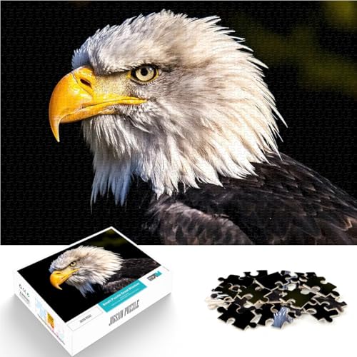 Teenager 1000 Teile Puzzle für Lernspiel-Herausforderungsspielzeug Weißkopfseeadler WILD Life mit passendem Poster und Quizblatt38x26cm von AITEXI