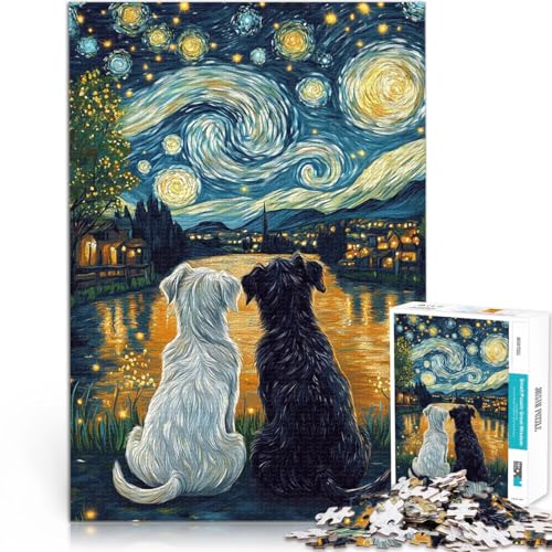 Teenager 1000-teiliges Puzzle Anspruchsvolles Spiel und Familienspaß Sternennachthunde Verbessern Sie das Gedächtnis75x50cm von AITEXI
