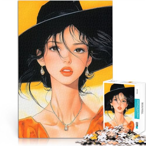 Teenager 1000-teiliges Puzzle Dekomprimierendes intellektuelles Lernspielzeug Anime-Frau mit Hut Künstlersammlung, Bildende Kunst52x38cm Teenager 1000-teiliges Puzzle Dekomprimierendes intellektuelles Lernspielzeug Anime-Frau mit Hut Künstlersammlung, Bildende Kunst52x38cm von AITEXI