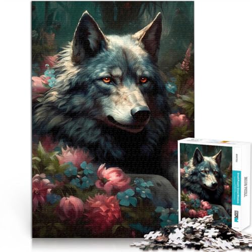 Teenager 1000-teiliges Puzzle Dekomprimierendes intellektuelles Lernspielzeug Wolf Magische Welt Einzigartige Geburtstags- und Geschenkideen38x26cm von AITEXI