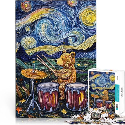 Teenager 1000-teiliges Puzzle Denkspiel Bärentrommeln unter der Sternennacht Jedes Stück ist einzigartig – Anspruchsvolles Familienspiel38x26cm Teenager 1000-teiliges Puzzle Denkspiel Bärentrommeln unter der Sternennacht Jedes Stück ist einzigartig – Anspruchsvolles Familienspiel38x26cm von AITEXI