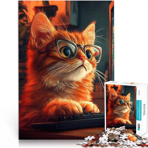 Teenager 1000-teiliges Puzzle Denkspiel Süße Gaming-Katze tippt auf der Tastatur Lernspiel für Geburtstag, Weihnachten70x100cm Teenager 1000-teiliges Puzzle Denkspiel Süße Gaming-Katze tippt auf der Tastatur Lernspiel für Geburtstag, Weihnachten70x100cm von AITEXI