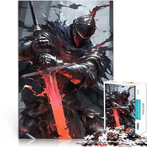 Teenager 1000-teiliges Puzzle Familienspiel für und Dunkler Ritter mit flammendem Schwert Einzigartige Geburtstags- und Geschenkideen38x26cm Teenager 1000-teiliges Puzzle Familienspiel für und Dunkler Ritter mit flammendem Schwert Einzigartige Geburtstags- und Geschenkideen38x26cm von AITEXI