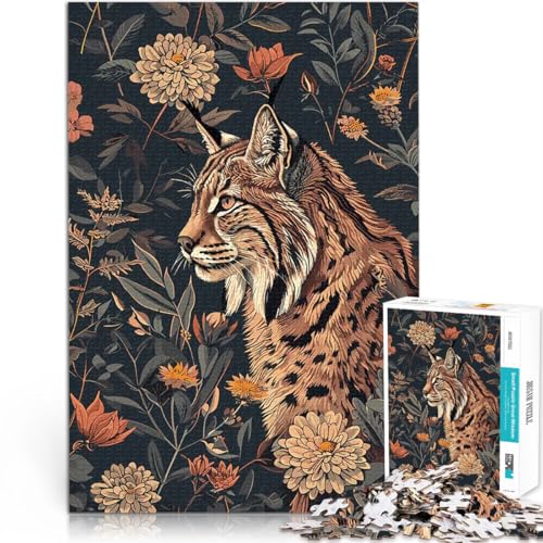Teenager 1000-teiliges Puzzle Familienspiel zum Stressabbau, schwierige Herausforderung Luchs in Blüte Tolles Geschenk für Spiele52x38cm Teenager 1000-teiliges Puzzle Familienspiel zum Stressabbau, schwierige Herausforderung Luchs in Blüte Tolles Geschenk für Spiele52x38cm von AITEXI