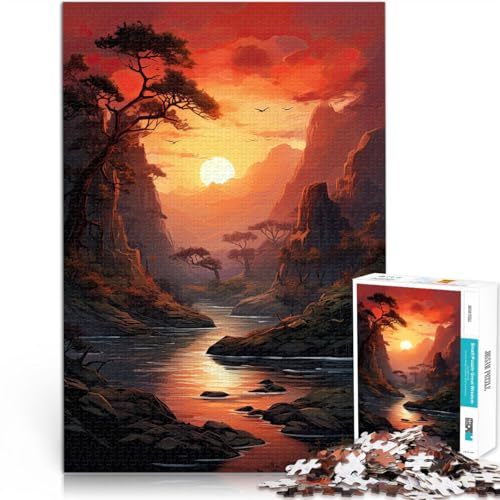 Teenager 1000-teiliges Puzzle Geschenke zum Suchbegriff: Herausfordernde Spiele Sonnenuntergangslandschaft für Heimdekoration52x38cm von AITEXI
