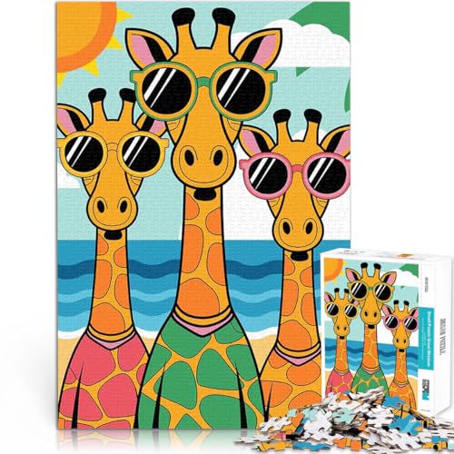Teenager 1000-teiliges Puzzle Lernspiele Heimdekoration DREI Giraffen am Strand mit vollständig ineinander greifenden, zufällig geformten Teilen52x38cm Teenager 1000-teiliges Puzzle Lernspiele Heimdekoration DREI Giraffen am Strand mit vollständig ineinander greifenden, zufällig geformten Teilen52x38cm von AITEXI