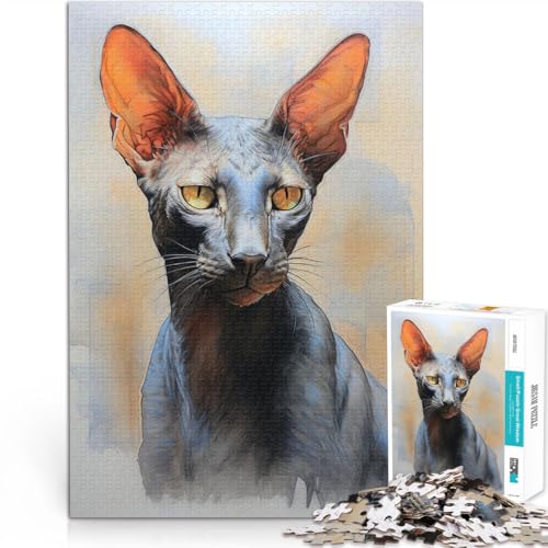 Teenager 1000-teiliges Puzzle Quizspiel Orientalisch Kurzhaar Skizze Wanddekoration Einzigartige Geburtstags- und Weihnachtsgeschenke70x100cm von AITEXI