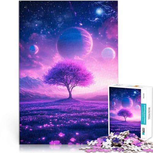 Teenager 2000-teiliges Puzzle Spielzeug Lernspiele Stressabbau Lila Planetenlandschaft Geeignet für die Schreibtischdekoration70x100cm von AITEXI