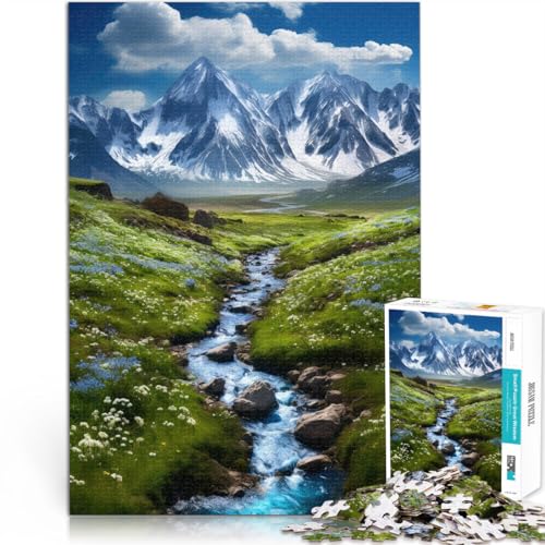 Teenager 1000-teiliges Puzzle Spielzeug für die ganze Familie Frühlingsberge Kunst Tolle Geschenke und Spielzeuge52x38cm von AITEXI
