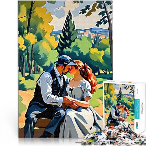 Teenager 2000-teiliges Puzzle Stressabbau-Spielzeug Verliebtes Paar, Park-Einstellung Die Liebe zwischen Paaren stärken70x100cm von AITEXI