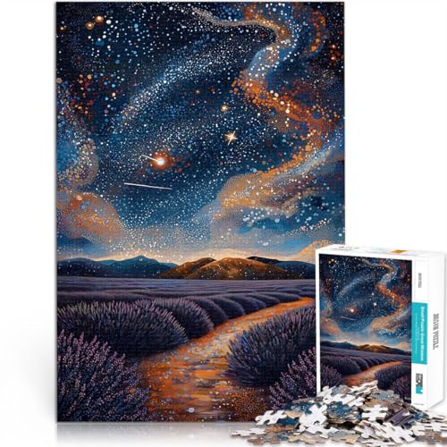 Teenager-Puzzle 1000 Teile Denkspiel Sternennacht-Lavendelfeld im pointillistischen Stil Die Liebe zwischen Paaren stärken38x26cm von AITEXI