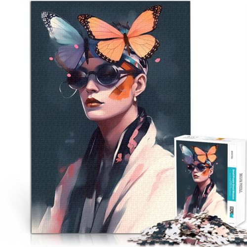 Teenager-Puzzle 1000 Teile Gehirnintelligenz-Herausforderung süchtig machendes Spielzeug Schmetterlingshüfte Heimdekoration38x26cm von AITEXI