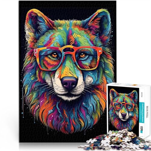 Teenager-Puzzle 1000 Teile Gehirnintelligenz-Herausforderung süchtig machendes Spielzeug Wolfsgesicht Geburtstagsgeschenke52x38cm von AITEXI