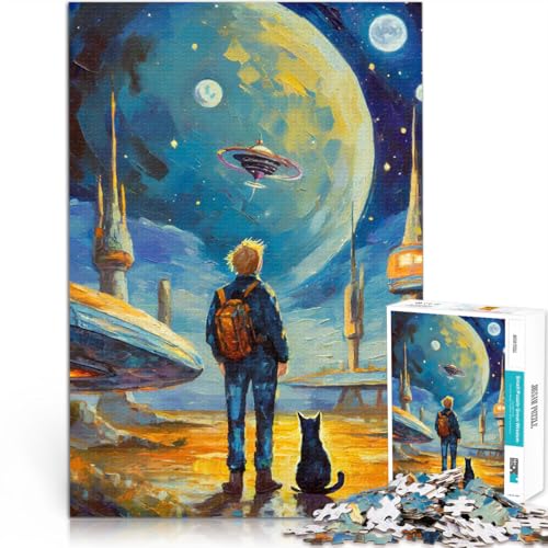Teenager-Puzzle 1000 Teile Herausforderndes Spiel Weltraumabenteuer mit Einer Katze Geeignet für die Schreibtischdekoration75x50cm Teenager-Puzzle 1000 Teile Herausforderndes Spiel Weltraumabenteuer mit Einer Katze Geeignet für die Schreibtischdekoration75x50cm von AITEXI